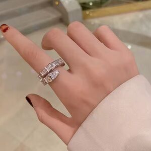 Serpenti Viper Silver Snake Crystal Ring